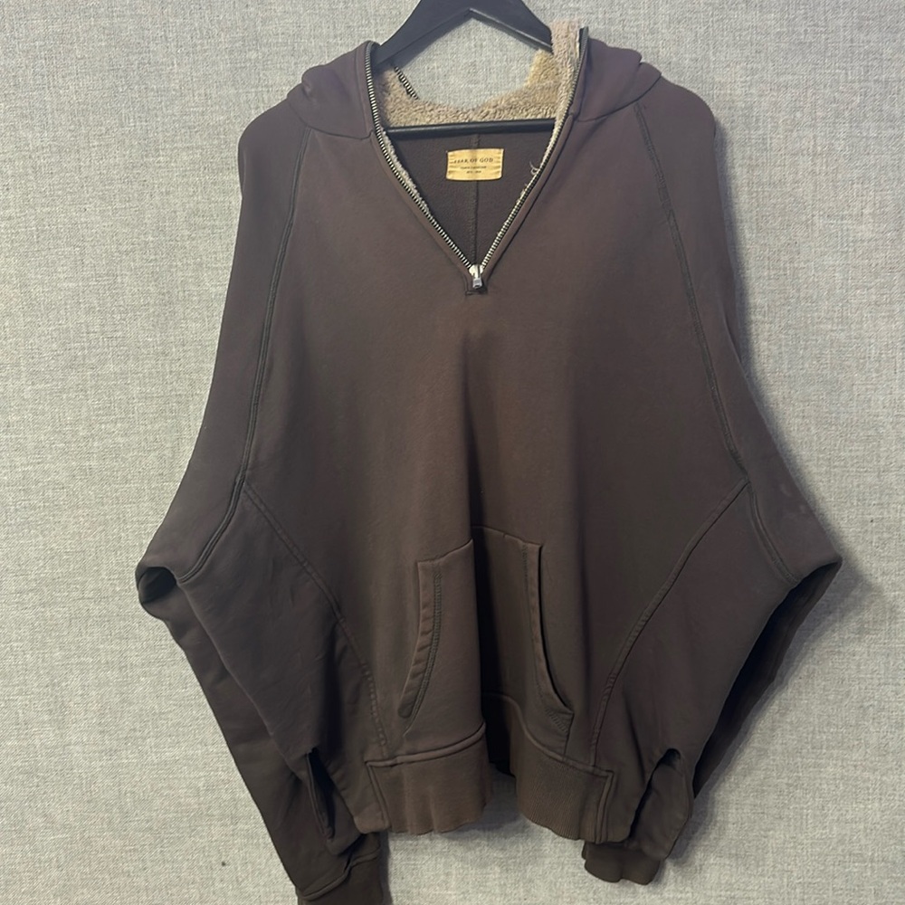 FEAR OF GOD FOURTH COLLECTION HALF-ZIP SHERPA HOODIE